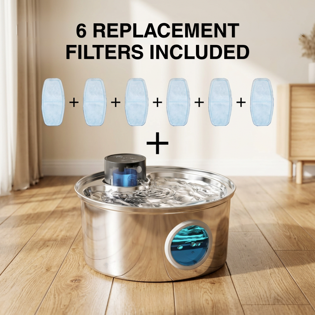 PurrFlow Wireless Stainless Steel Cat Water Fountain